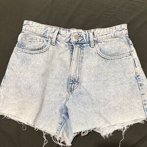 Cotton On Light Blue Frayed Jean Shorts